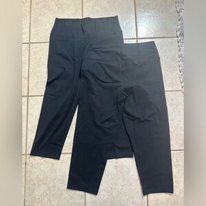 Two pairs of Black Women's Capri Leggings
